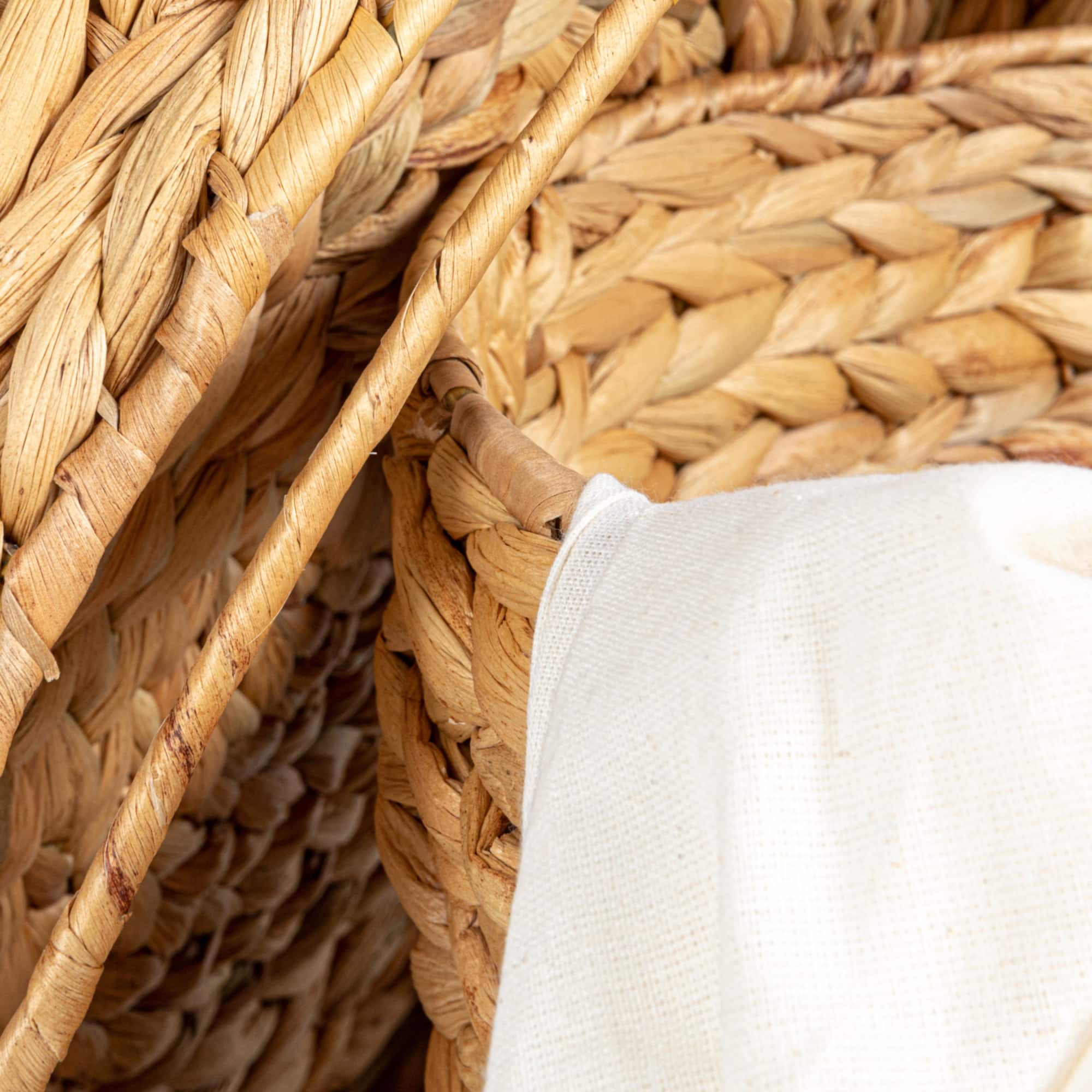 Hello Honey® Natural Brown Serene Hyacinth Basket Set with Lids